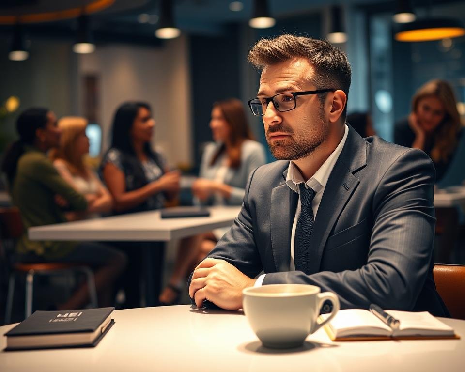 A thoughtful and confident man in a professional business suit sits at a sleek, modern café table, immersed in deep contemplation as he observes a diverse group of women interacting joyfully in the background. The lighting is warm and inviting, casting a gentle glow that emphasizes the intensity of his focused expression. The foreground features a steaming cup of coffee, symbolizing connection and conversation. In the middle ground, the women are engaged in cheerful dialogue, representing various backgrounds and perspectives. Subtle details like books and notebooks on the table suggest an atmosphere of learning and understanding human behavior. The overall mood is reflective and insightful, illustrating the theme of attraction through a keen understanding of male psychology. The image captures the essence of connection and intrigue without any text or distractions. A thoughtful and confident man in a professional business suit sits at a sleek, modern café table, immersed in deep contemplation as he observes a diverse group of women interacting joyfully in the background. The lighting is warm and inviting, casting a gentle glow that emphasizes the intensity of his focused expression. The foreground features a steaming cup of coffee, symbolizing connection and conversation. In the middle ground, the women are engaged in cheerful dialogue, representing various backgrounds and perspectives. Subtle details like books and notebooks on the table suggest an atmosphere of learning and understanding human behavior. The overall mood is reflective and insightful, illustrating the theme of attraction through a keen understanding of male psychology. The image captures the essence of connection and intrigue without any text or distractions.