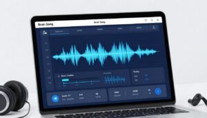 Brain Song audio program interface showing soundwave patterns and memory enhancement features