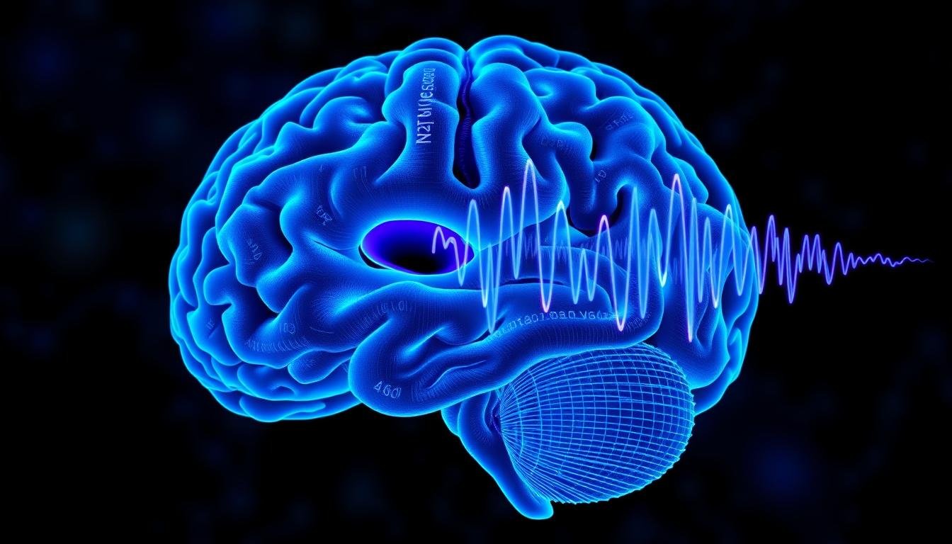 Brain scan showing active hippocampus region during theta wave activity
