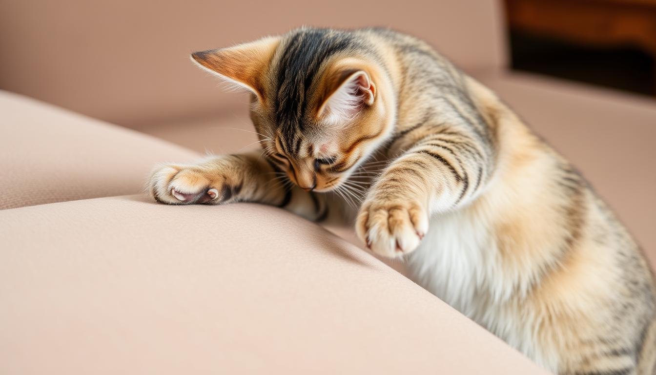 Cat exhibiting a behavioral problem that can be solved by understanding how to speak cat