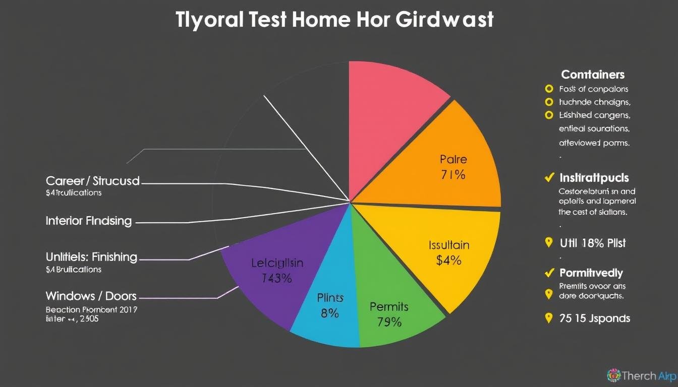 Cost breakdown of a typical container home build showing major expense categories