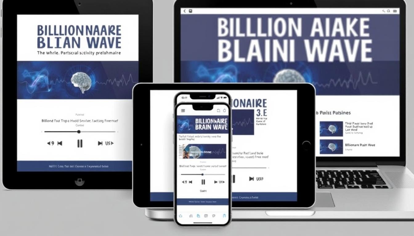 Digital devices showing Billionaire Brain Wave program interface