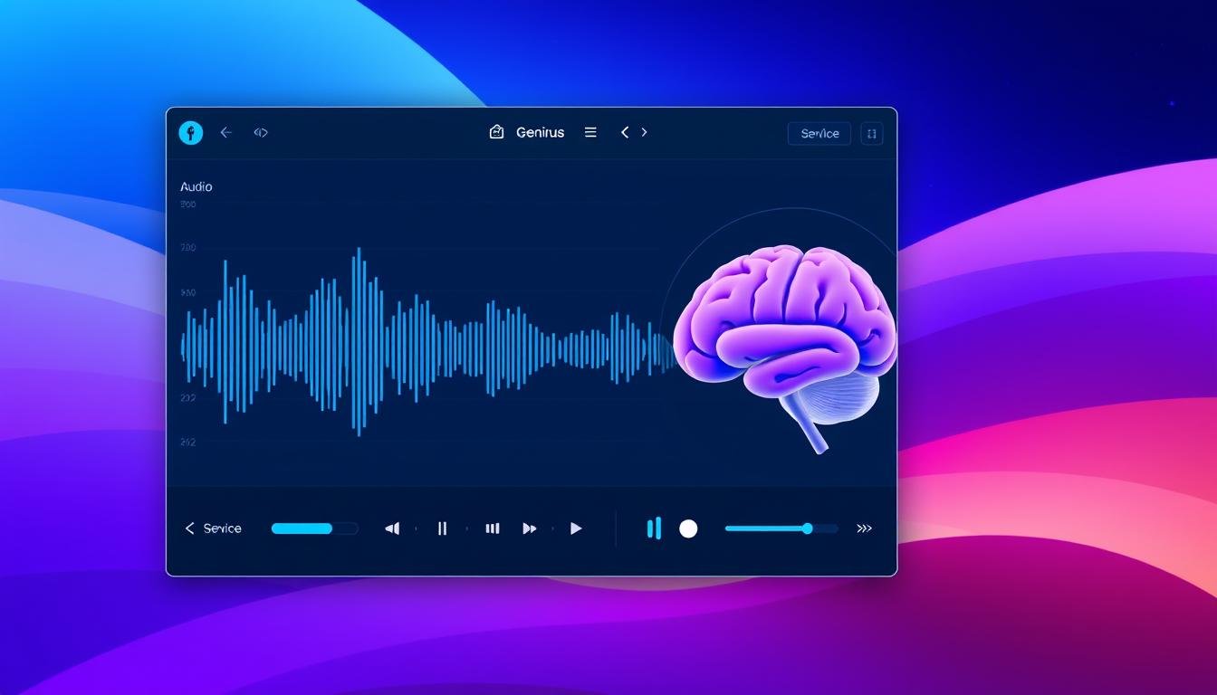Genius Wave program overview showing audio waveform and brain visualization