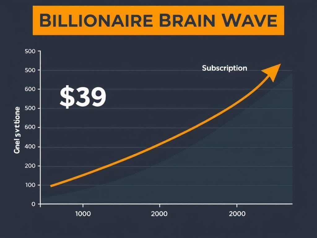 Graph comparing long-term costs of Billionaire Brain Wave vs alternatives Graph comparing long-term costs of Billionaire Brain Wave vs alternatives