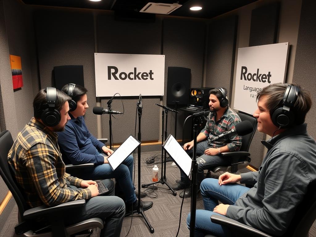 Native speakers recording Rocket Languages audio lessons Native speakers recording Rocket Languages audio lessons