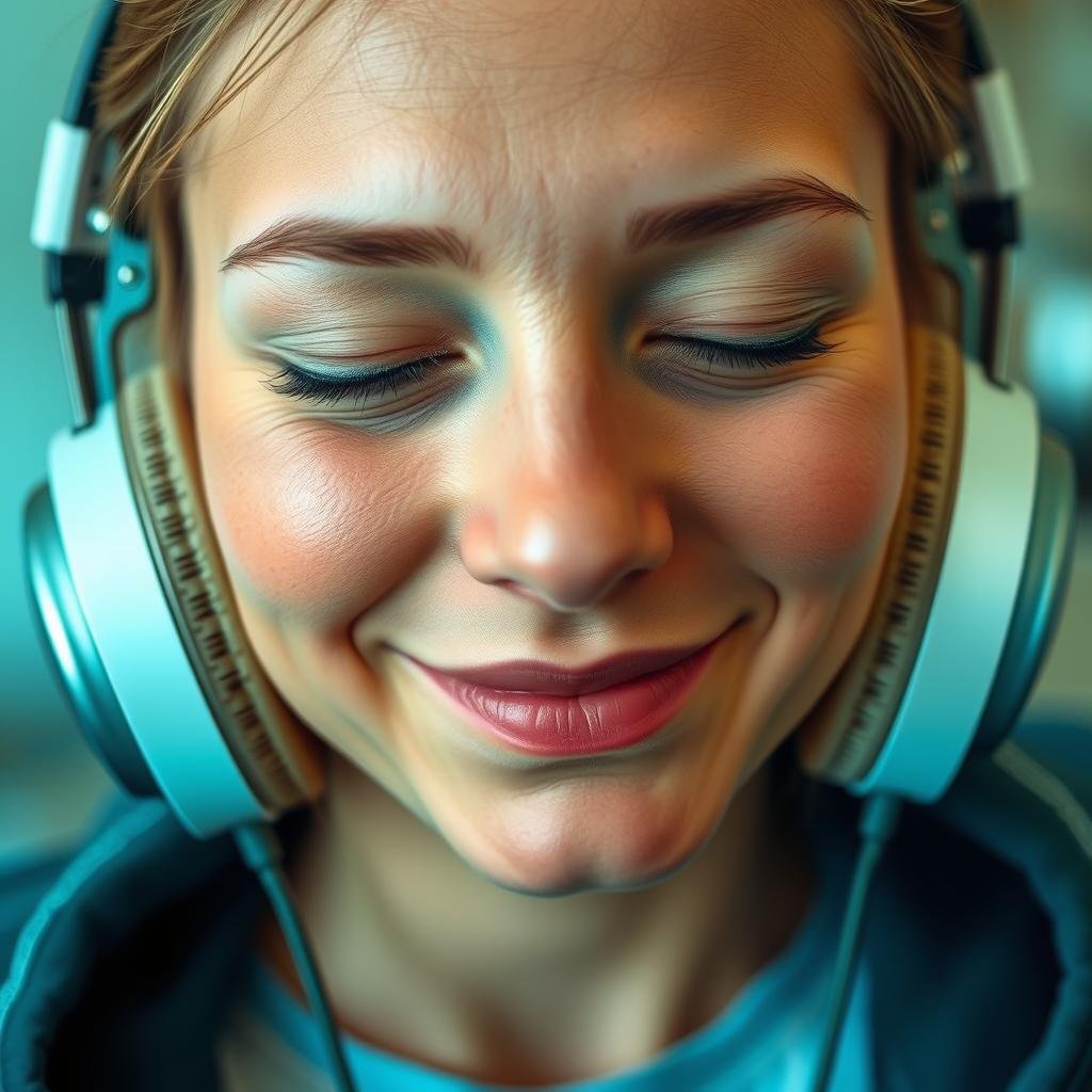 Person experiencing immediate effects of brainwave entrainment Person experiencing immediate effects of brainwave entrainment