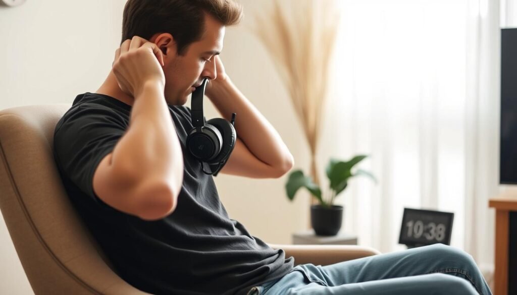 Person following the Genius Wave daily protocol in a comfortable setting