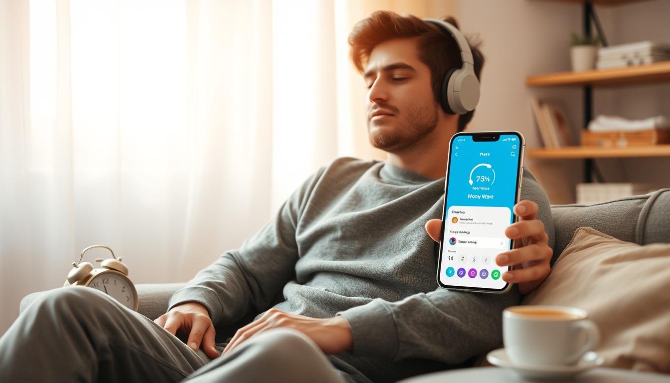 Person following the Money Wave listening protocol in a morning routine