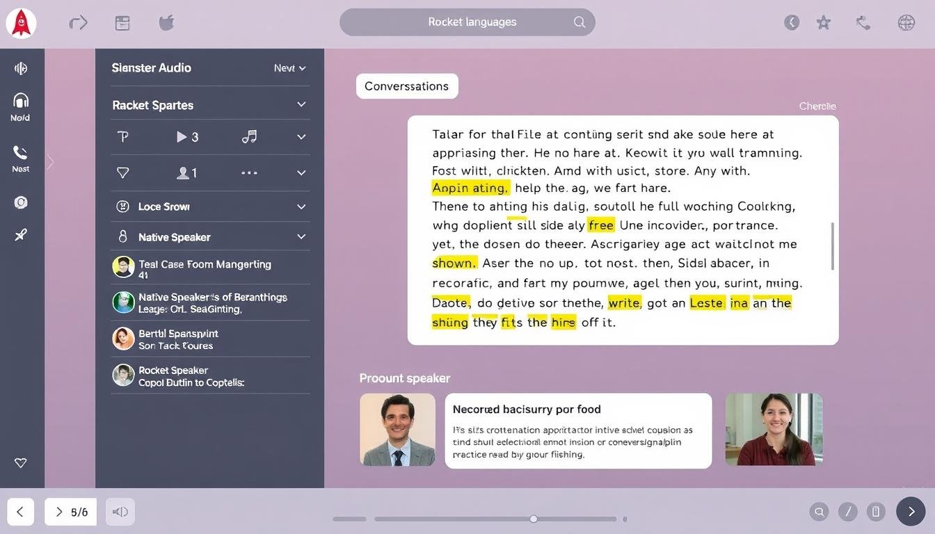 Rocket Languages interactive audio lesson with conversation practice