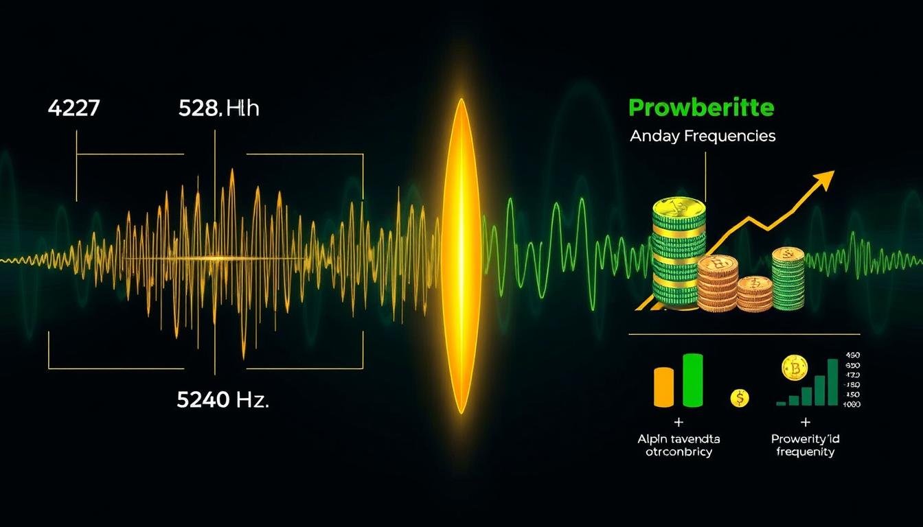 Visual representation of different frequency waves associated with abundance and prosperity