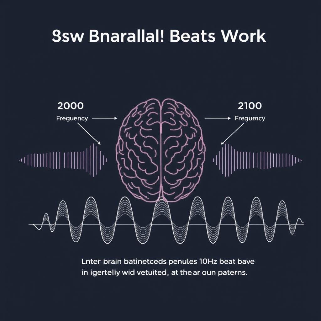 Visualization of binaural beats brainwave entrainment process Visualization of binaural beats brainwave entrainment process