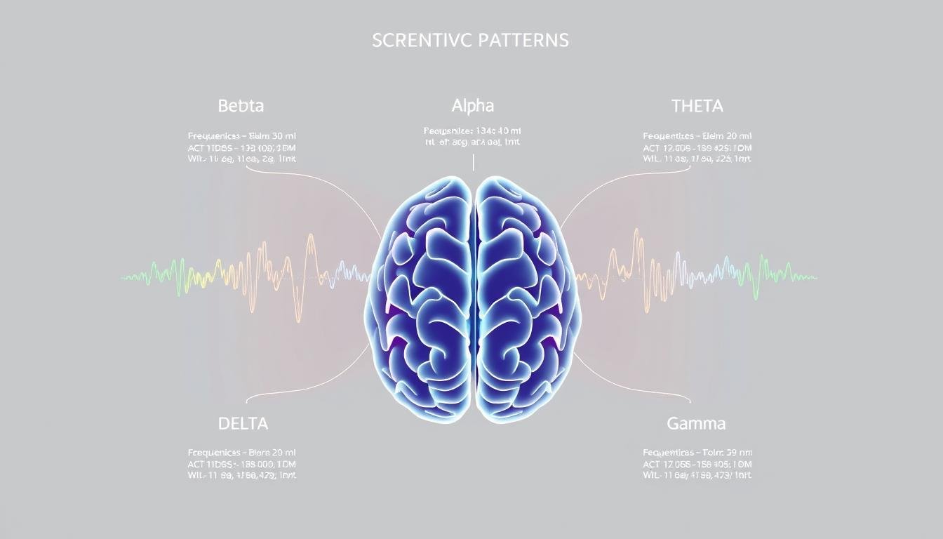 Visualization of different brainwave patterns (Beta, Alpha, Theta, Delta, Gamma)